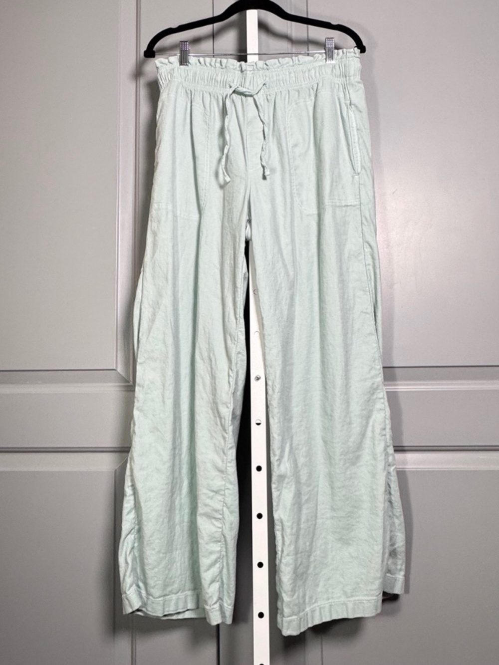 American Eagle Outfitters Light Aqua Wide Leg Pants Sz M - Picture 3 of 4